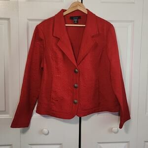 Kaktus Women's Ted Floral Tapestry‎ Button Front Long Sleeve Blazer Size XL